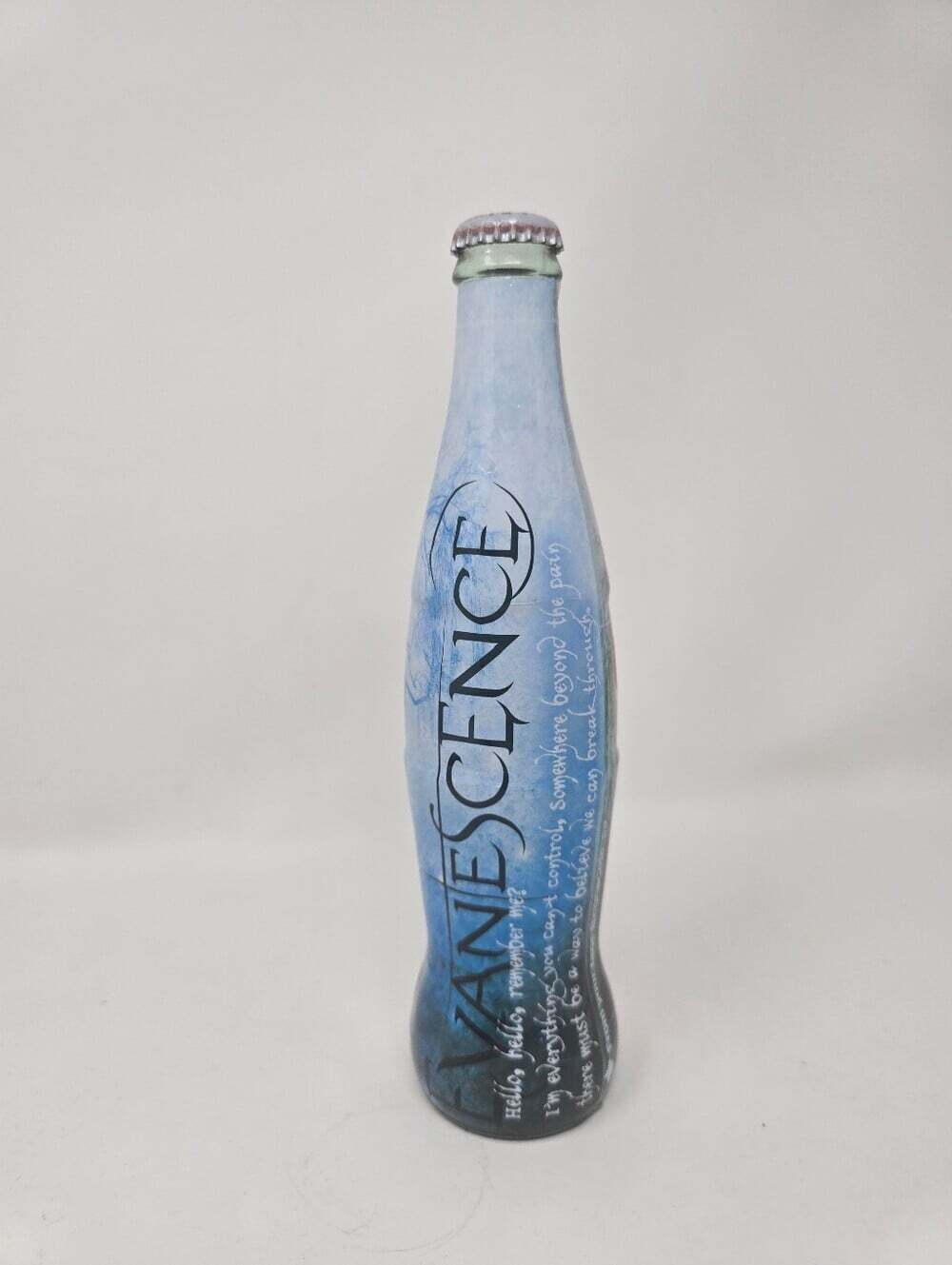 Limited Edition Evanescence Coca Cola Glass Bottle Coke Rock Band Music 9.5 RARE